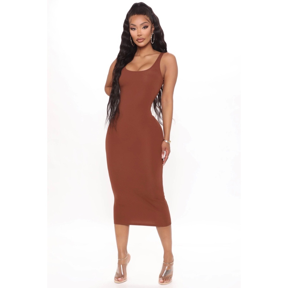 Fashion Nova brown Feeling Reborn brown midi dress